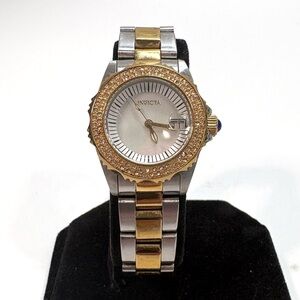 INVICTA Angel Quartz Crystal Mother of Pearl Dial Ladies Watch